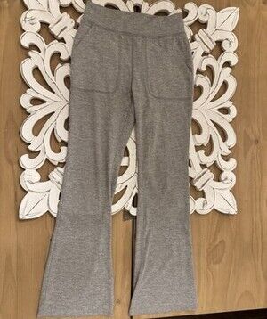 Girls Gap Flared Gray Leggings With Pockets Size Large Small Girls